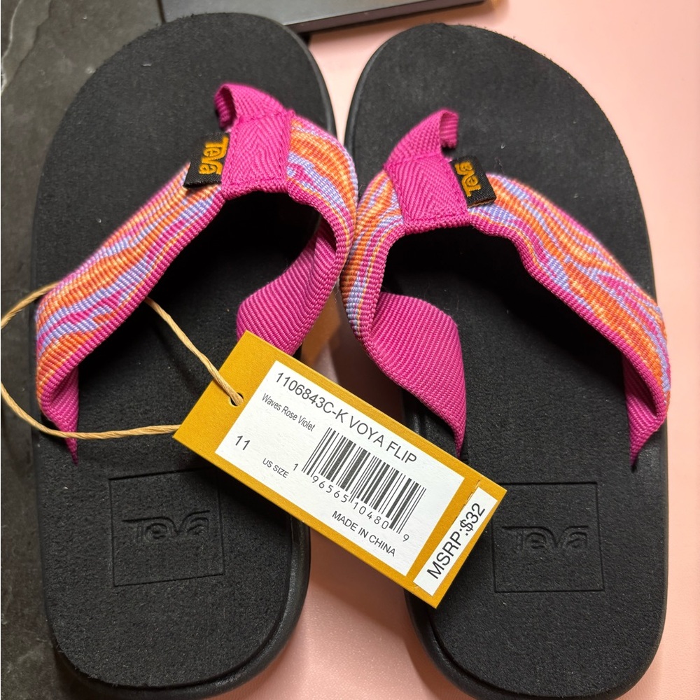 Teva Voya Flip Flops in Pink and Orange